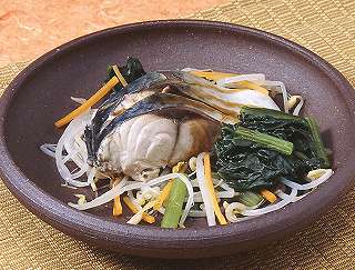 秋鯖ともやしの蒸し煮レシピ写真