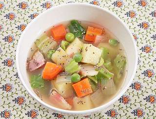 チアシードと春野菜のスープ煮レシピ写真