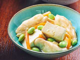 木綿豆腐と鶏ささみのあっさり煮レシピ写真
