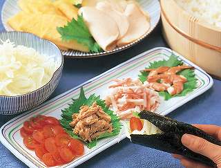 新玉ねぎのサラダ寿司レシピ写真