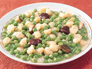 炒青豆蝦仁（チャオチントウシャーレン）青豆とムキエビのいりつけレシピ写真