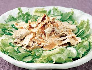 ゆで豚と野菜の梅ドレッシングレシピ写真