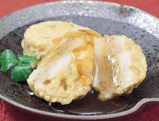 れんこんのはさみ揚げ甘酢あんレシピ写真