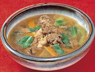 牛肉とチンゲン菜のスープレシピ写真