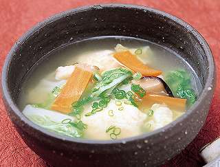 白菜の中華風すいとんレシピ写真