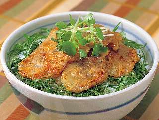豚肉の味噌焼き丼レシピ写真