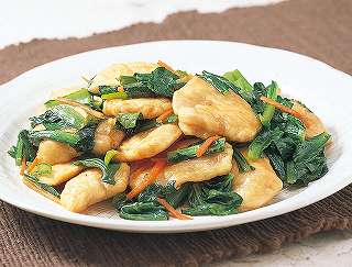 鶏肉と小松菜のソテーレシピ写真