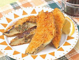 なすのはさみ揚げレシピ写真