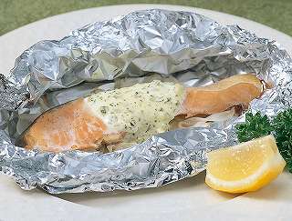 鮭のチーズ風味包み焼きレシピ写真