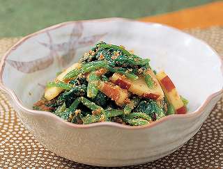 ほうれん草とりんごのごま和えレシピ写真