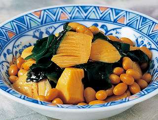 たけのこと大豆の煮物レシピ写真