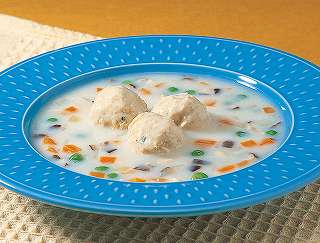 鶏ボールの牛乳煮レシピ写真