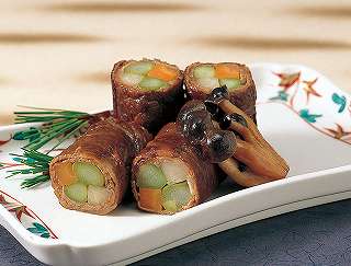 三色野菜の牛肉巻レシピ写真