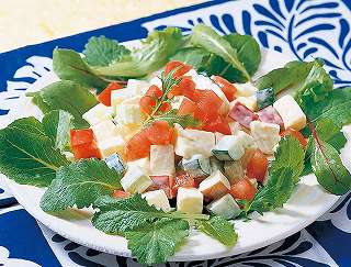 チーズのマセドアンサラダレシピ写真