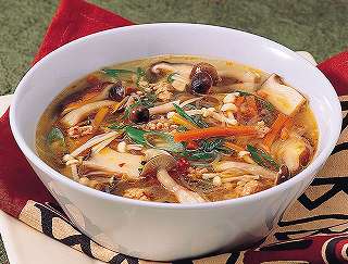 きのこのピリ辛スープレシピ写真