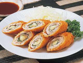大葉とチーズのロールとんかつレシピ写真