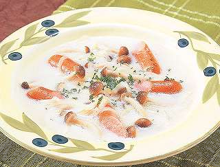 ウインナーの豆乳スープレシピ写真