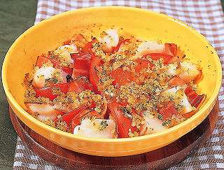 トマトとほたてのグラタンレシピ写真