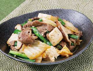 キムチ入り肉豆腐レシピ写真