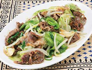 牛肉とレタスの中華風炒めレシピ写真