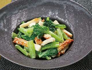 小松菜とちくわの辛子マヨネーズ和えレシピ写真