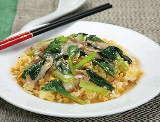 小松菜のあんかけチャーハンレシピ写真