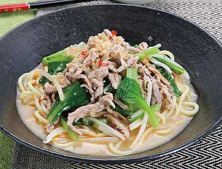 小松菜のタンタン麺風レシピ写真