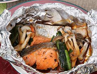 鮭のピリ辛ホイル焼きレシピ写真