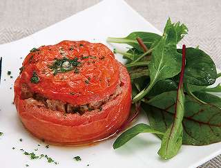 トマトの肉詰めレシピ写真