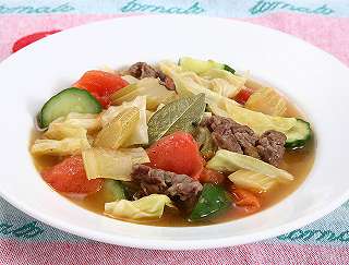 牛肉と夏野菜のスープ煮レシピ写真