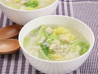 白菜とほたてのとろとろ中華スープレシピ写真