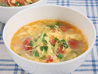 トマトと卵のスープレシピ写真