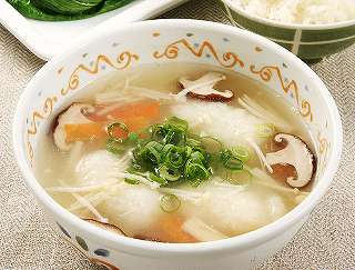 長いも団子の中華風スープレシピ写真