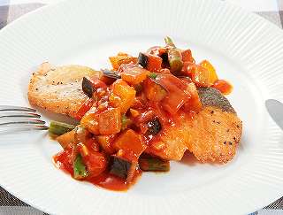 鮭のソテー・野菜ソースレシピ写真