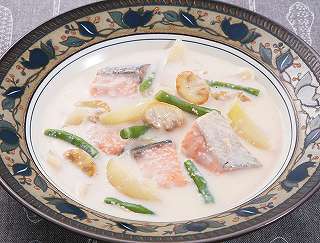 鮭と明太子のクリーム煮レシピ写真
