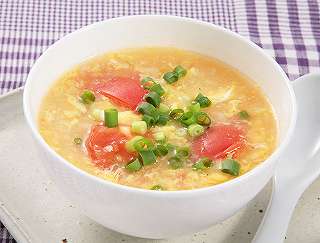 卵とトマトの中華スープレシピ写真