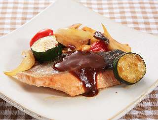 鮭と野菜の味噌焼きレシピ写真