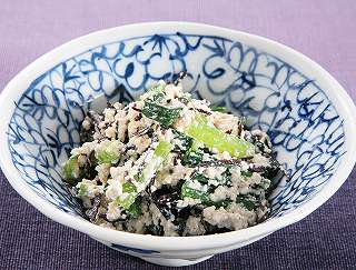小松菜とひじきの白和えレシピ写真
