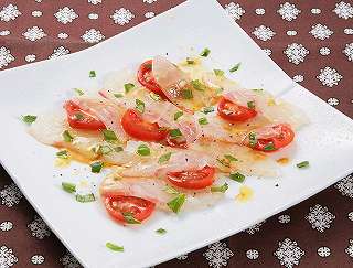 鯛とトマトのパパッとカルパッチョレシピ写真