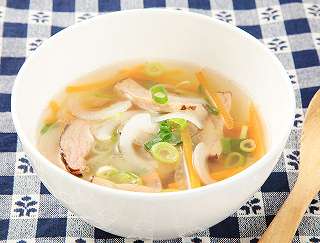 焼き豚と玉ねぎのスープレシピ写真