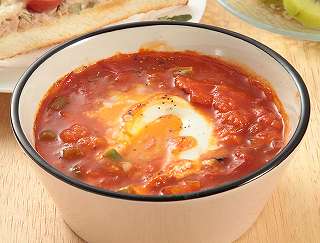 スペイン風トマトと卵のスープレシピ写真