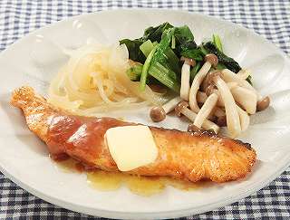 鮭と野菜の味噌バター焼きレシピ写真