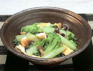 山東菜（はくさい菜）とあげの煮物レシピ写真