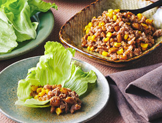 写真：ミート納豆のレタス巻