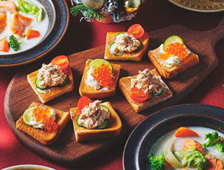 オープンサンドイッチレシピ写真