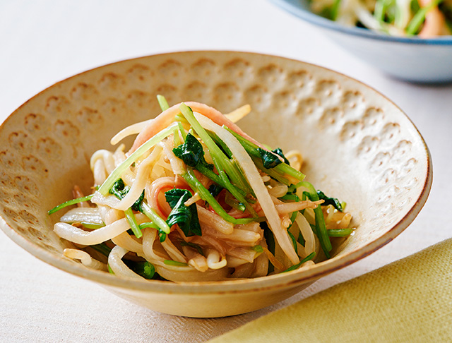 もやしと三つ葉のからし醤油和えレシピ写真