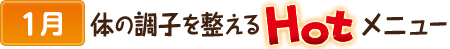 1体の調子を整えるホットメニュー